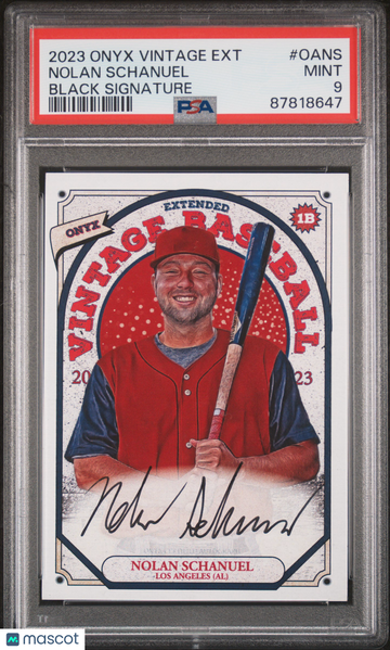 2023 Onyx Vintage Extended Nolan Schanuel #OANS Black Signature /5 PSA 9 Onyx