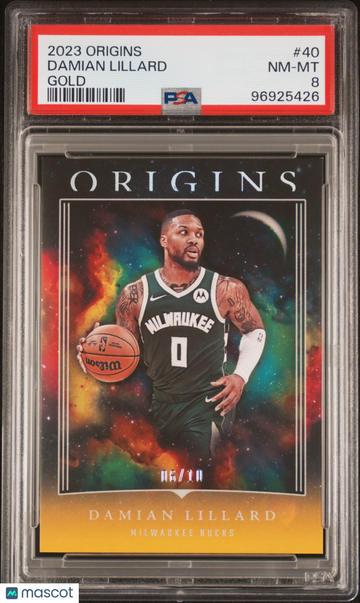 2023 Panini Origins Damian Lillard #40 Gold PSA 8