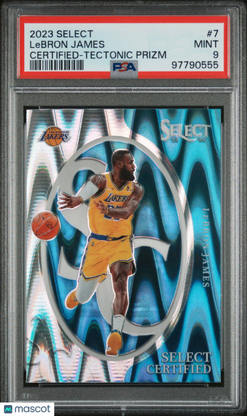 LeBron James 2023 Panini Select Select Certified #7 Tectonic Prizm PSA 9 -