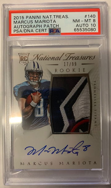 2015 National Treasures Marcus Mariota Logo Rookie Patch Auto RPA /99