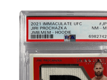 2021 Panini Immaculate Collection Jumbo Memorabilia Jiri Prochazka #JPZ JMB. Mem Hoodie PSA 8