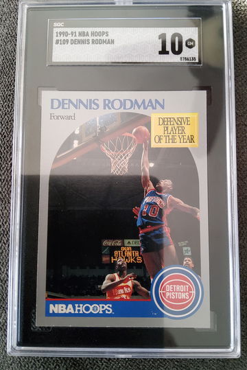 1990-91 NBA Hoops #109 Dennis Rodman SGC 10