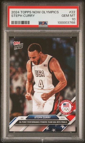 2024 Topps Now Olympics Stephen Curry #22 /88735 PSA 10