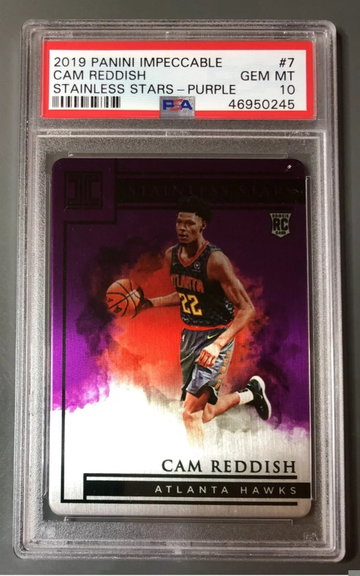 2019-20 Panini Impeccable Cam Reddish /49 Stainless Stars Purple PSA 10