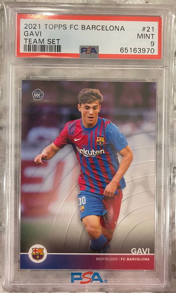 GAVI 2021 Topps FC Barcelona Team Set RC PSA 9 Mint. 