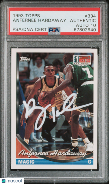 1993 Topps Anfernee Hardaway #334 PSA A Auto 10