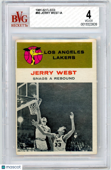 1961 Fleer Jerry West IA ! #66 BVG 4