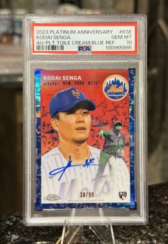 2023 Topps Chrome Platinum KODAI SENGA RC AUTO #/99 BLUE TOILE REFRACTOR PSA 10