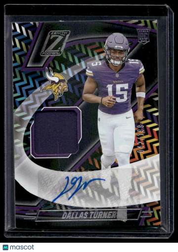 2024 Panini Zenith Dallas Turner #41 Z-Jersey Autographs SN,MEM,AU