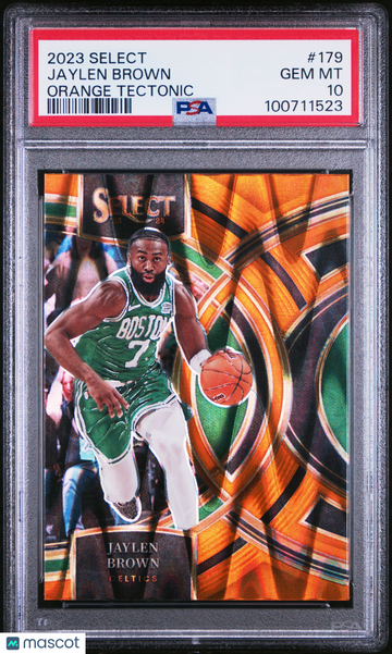 2023 Panini Select Jaylen Brown #179 Orange Tectonic PSA 10