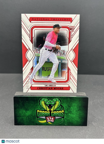 2025 Panini National Treasures Christian Moore #61 Pink /75 RC