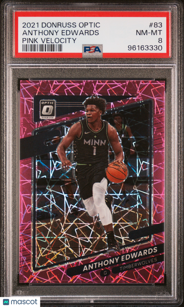 2021-22 Panini Donruss Optic Anthony Edwards #83 Pink Velocity /79 PSA 8
