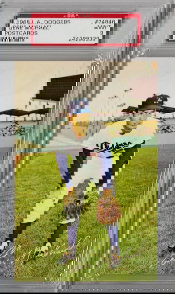 1968 L.A. Dodgers Postcards Gene Michael #74846 PSA 9 P1273