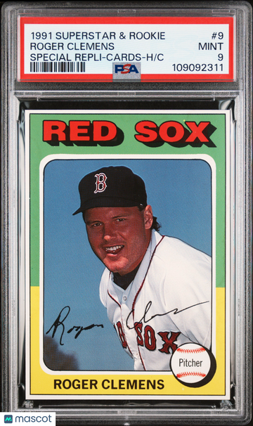 1991 Superstar & Rookie Special Repli-Cards Roger Clemens #9 HAND CUT PSA 9