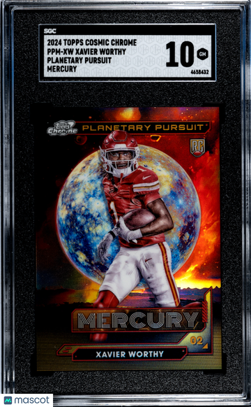 2024 Topps Cosmic Chrome Xavier Worthy #PPM-XW Planetary Pursuit Mercury SGC 10
