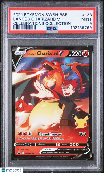 2021 Pokemon Black Star Promo Celebrations Lance's Charizard V Celebrations Collection PSA 9 #133