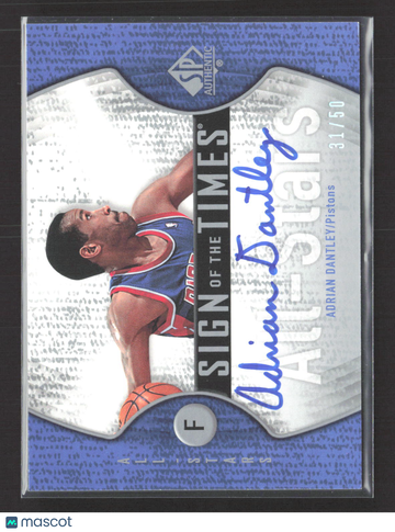 2007 Upper Deck SP Authentic Sign of the Times Adrian Dantley Auto Detroit Pistons #STA-AD 31/50