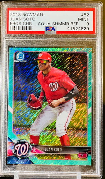 2018 Bowman Juan Soto Aqua RC /125 PSA 9 