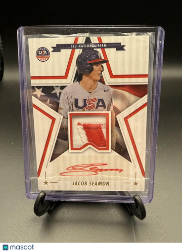 2025 Panini Stars & Stripes USA Baseball Jacob Seamon #SSM-JS Stars and Stripes Signature Materials Prime SN MEM AU