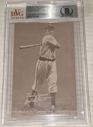 1939-46 Exhibits Salutation #14 Bob Elliot Truly Yours Authentic Auto 