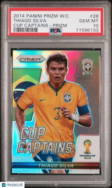 2014 Panini Prizm World Cup Cup Captains Thiago Silva #28 PSA 10