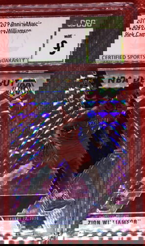 2019 PANINI MOSAIC PINK CAMO ZION WILLIAMSON #269 RC CSG 9 MINT ROOKIE