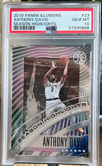 2019 Panini Illusions #23 ANTHONY DAVIS - PSA 10 GEM MINT Season Highlights 🔥📈
