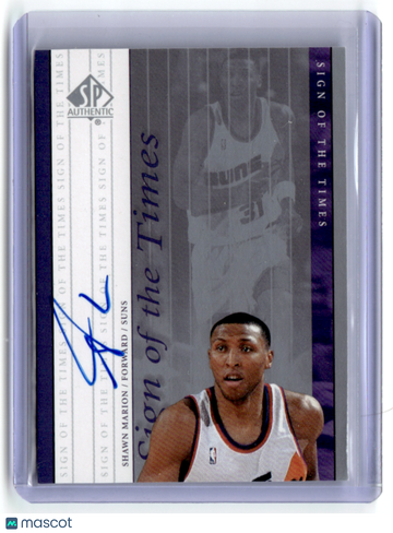 Shawn Marion 2000 Upper Deck SP Authentic Sign of the Times Upper Deck #SH