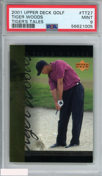 2001 UPPER DECK TIGERS TALES TIGER WOODS #TT27 ROOKIE RC PSA 9 MINT