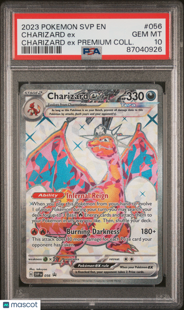 2023 Pokemon SVP Charizard EX Premium Collection Black Star Promo PSA 10 #056