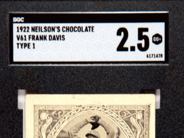 1922 Neilson's Chocolate Boston (V61) Frank Davis Type SGC 2.5
