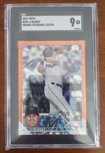 2023 Topps JJ Bleday Orange Foil RC #205 SGC 9 Mint