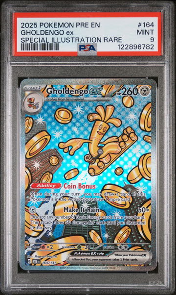 2025 Pokemon EX #164 Gholdengo Special Illustration Rare PSA 9