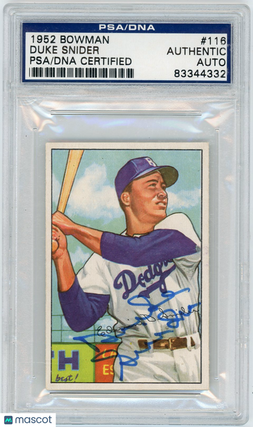 1952 Duke Snider PSA A Auto A