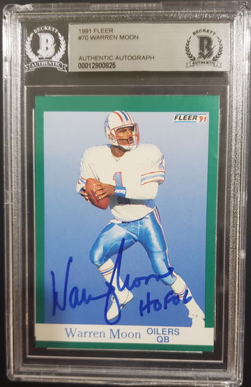 Warren Moon autographed 1991 fleer