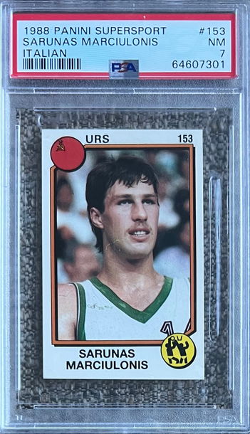 1988 Panini Supersport Italian PSA 7 Sarunas Marciulonis Pop 1 with 0 Higher