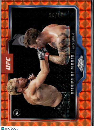 2025 Topps Chrome UFC Reinier de Ridder #185 Orange Mojo Refractor RC