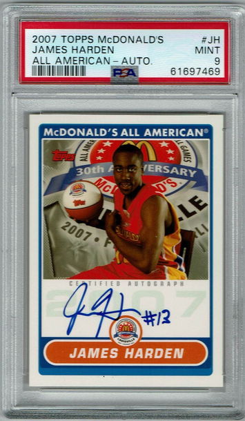 2007 Topps McDonalds James Harden All American Auto PSA 9 MINT