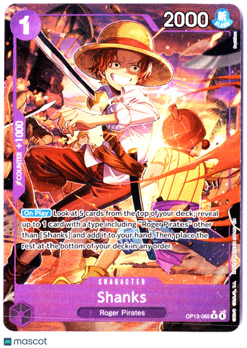 2024 Bandai One Piece Card Game Shanks HOLOFOIL RARE Chase Alternative Art Rare