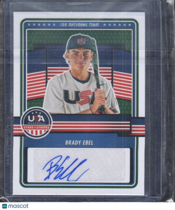 2023 Panini Stars & Stripes USA Baseball Brady Ebel #15U-BE 15U National Team Signatures AU