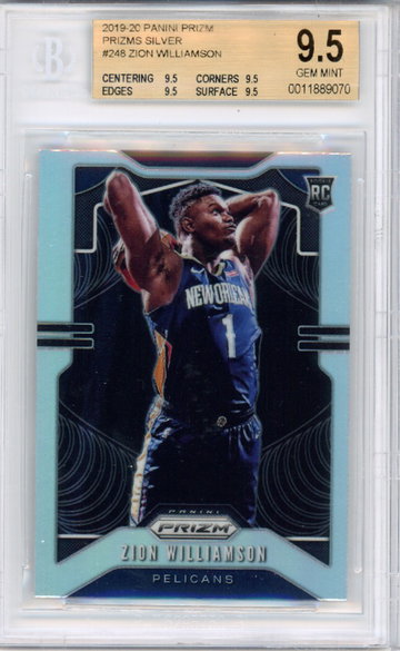 2019-20 Prizm Silver Zion Williamson BGS 9.5 True Gem