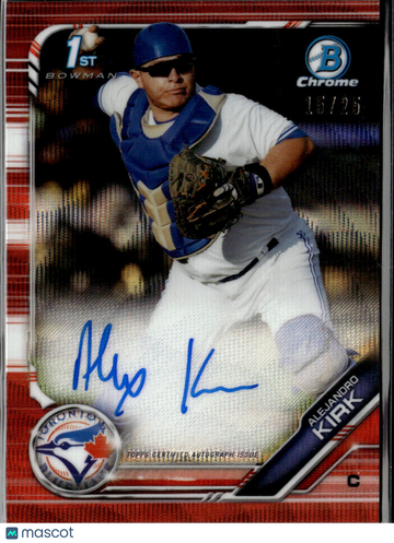 2019 Bowman Chrome Alejandro Kirk #CPA-AK Red Refractor /25 1st Bowman