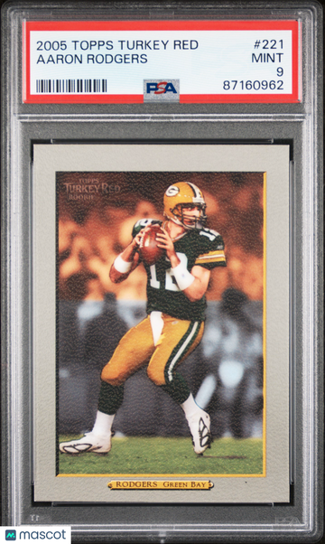 Aaron Rodgers 2005 Topps Turkey Red #221 Green Bay Packers Rookie RC - PSA 9
