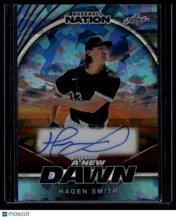 2025 Leaf Baseball Nation Hagen Smith #NA-HS1 A New Dawn Autographs Lava Platinum Blue