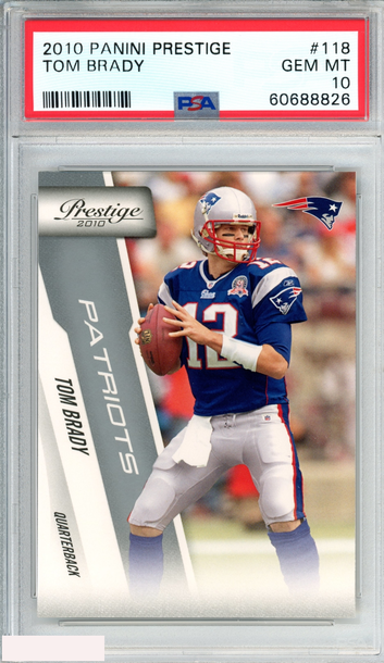 2010 PANINI PRESTIGE TOM BRADY #118 NEW ENGLAND PATRIOTS PSA 10 GEM MT