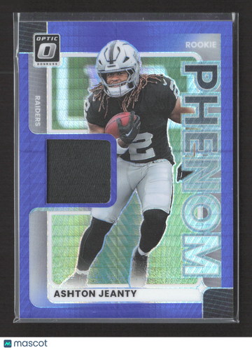 2025 Panini Donruss Optic Prizm Ashton Jeanty #RPBH-AJY Purple Authentic Memorabilia