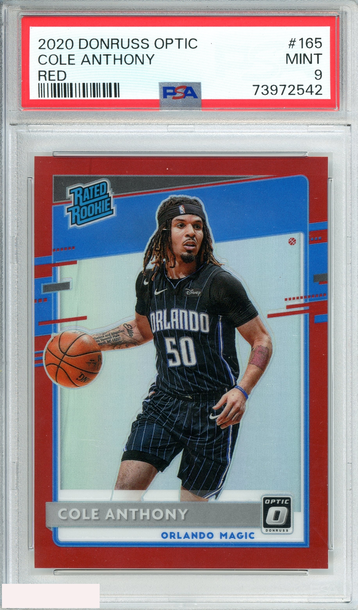 2020 PANINI DONRUSS OPTIC COLE ANTHONY #165 RED 46 OF 99 ROOKIE RC PSA 9 MINT