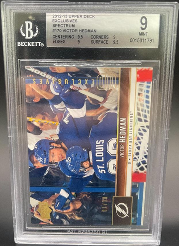 2012-2013 Upper Deck Exclusives Victor Hedman Spectrum BGS 9 Mint