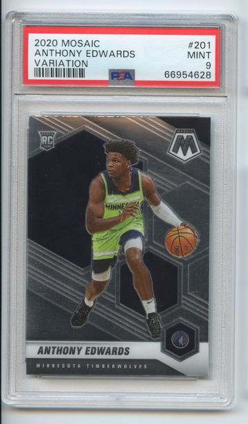 Anthony Edwards Rookie Mosaic Variation #201 2020 PSA 9 RC SP