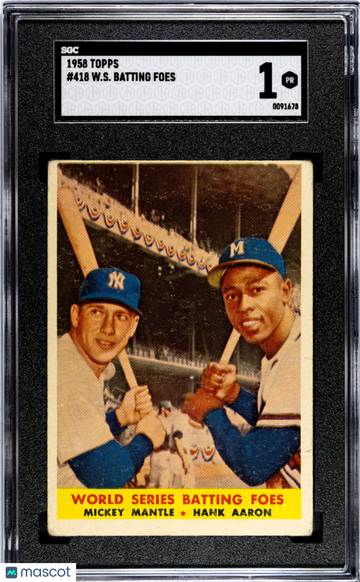 1958 Topps W. S. Batting Foes #418 SGC 1